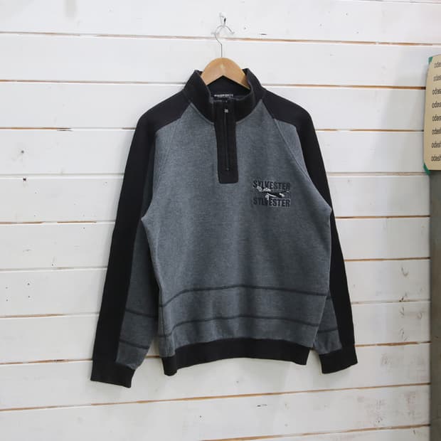 (착용컷) PIASPORTS 하프 집업 폴라 스웻 셔츠 (남성용 100)