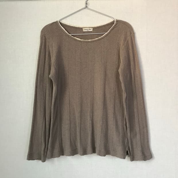 빈티지 베이지 레이스 탑