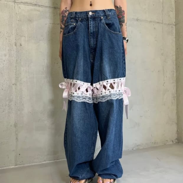 더미스테리어스호텔 커스텀 웨딩 데님 팬츠