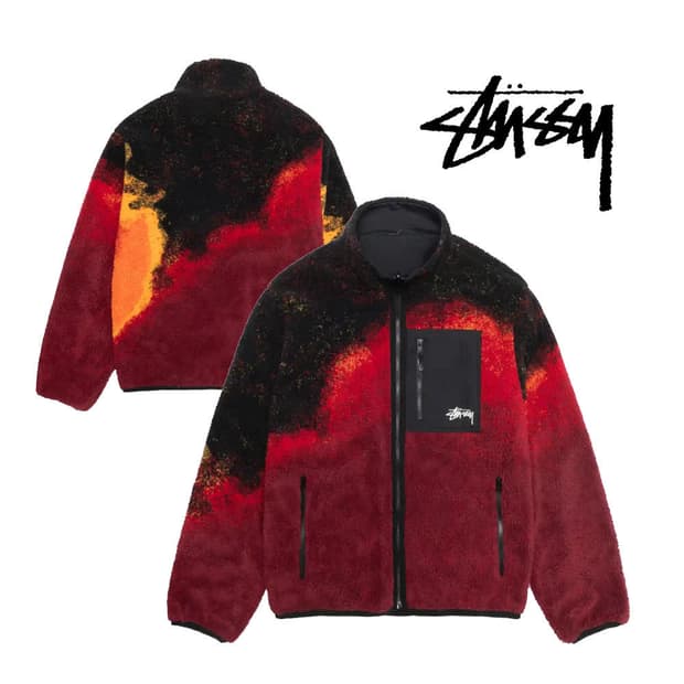 스투시 쉐르파 리버시블 후리스 라바