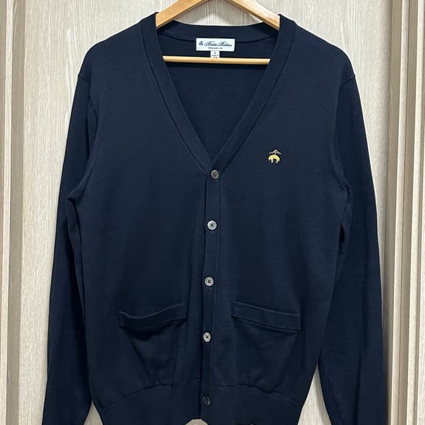 23FW)브룩스브라더스 골든플리스로고 가디건S 95~슬림100/다크네이비