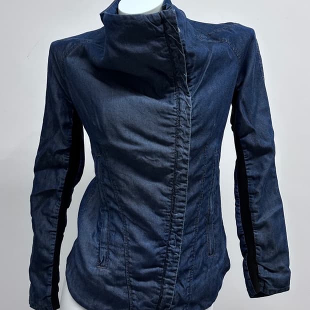 헬무트랭 하이넥 비대칭 텐셀 자켓