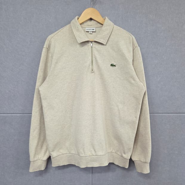 라코스테(LACOSTE) 오트밀 반집업 맨투맨