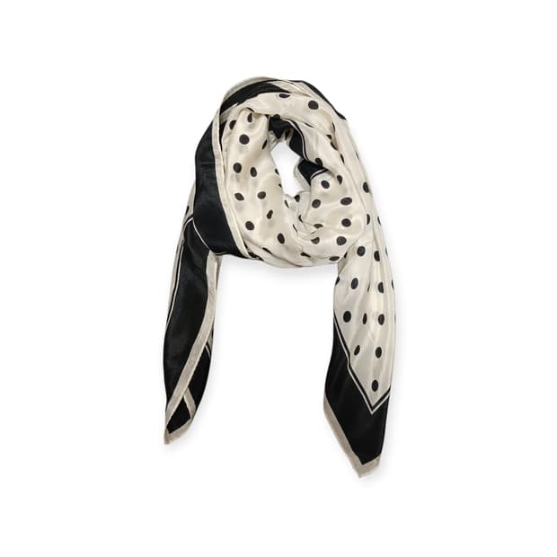 모리걸 땡땡이 사각 실크스카프 