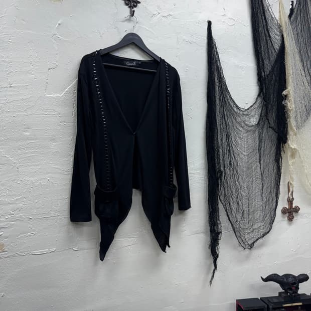 Cavaria 00s stud gimmick cardigan