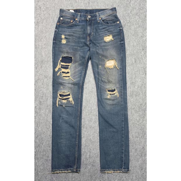 리바이스 511 워싱 디스트로이드 데님팬츠 청바지 30 x 32