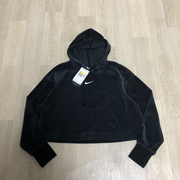 (우먼스 S) 새상품 나이키 NIKE NSW 우먼스 벨루어 크롭 후드