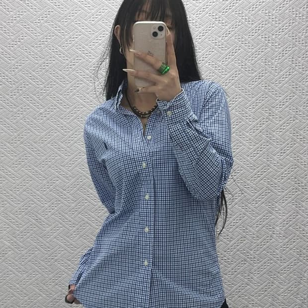 폴로 랄프로렌 컨트리 레트로 블루 체크 셔츠 S C08406