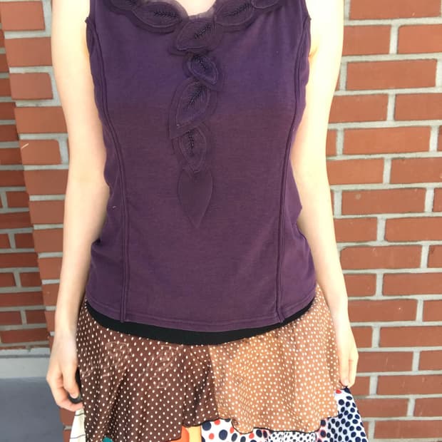 vintage plum pattern sleeveless
