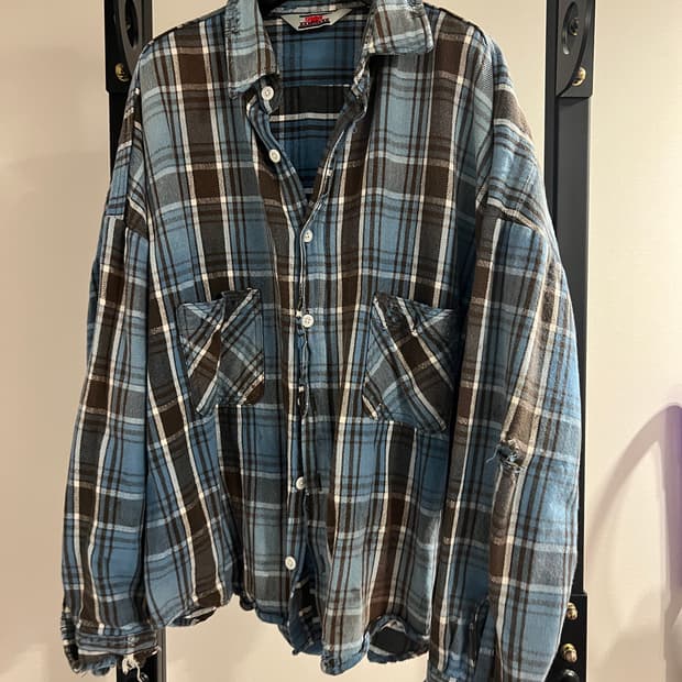 세인트 미카엘 플라넬 셔츠 블루