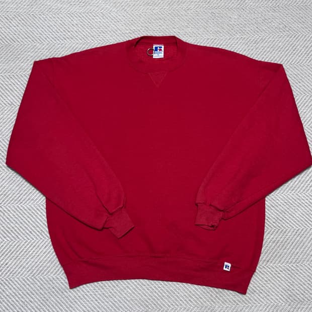 (XL) 90s 빈티지 러셀 애슬레틱 레드 맨투맨