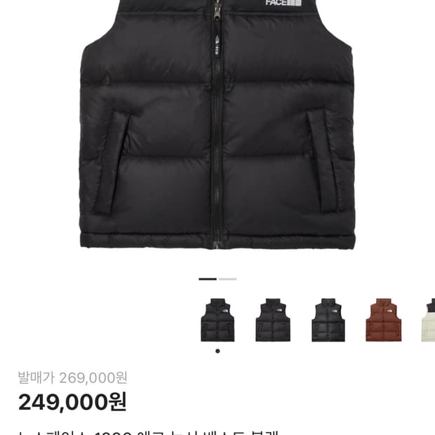 (W) 노스페이스 1996 에코 눕시 베스트 블랙 XL(100)