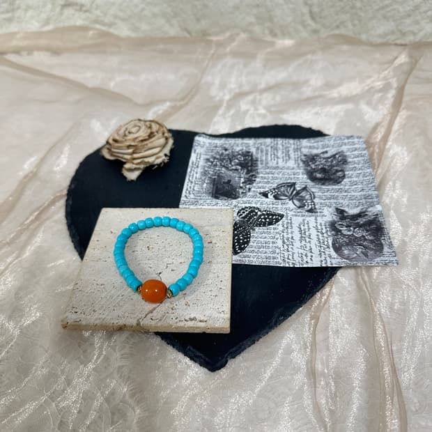 빈티지 터키석  밀랍 밴딩 팔찌