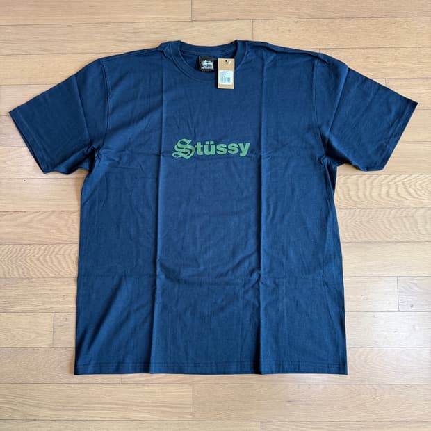 [L] stussy 스투시 리폼드 반팔 티셔츠 네이비