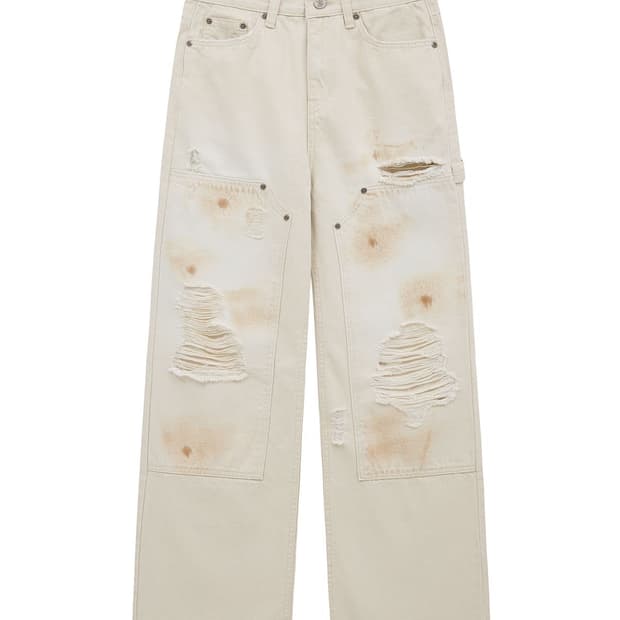 미드나잇무브 st add pants IVORY 워싱 데님 팬츠 청바지 S