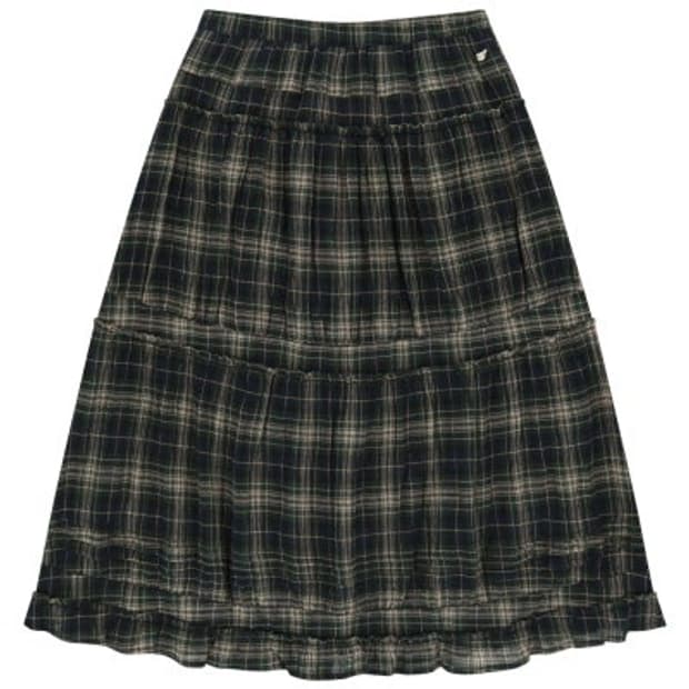 코이세이오 셔링 미디 스커트 체크