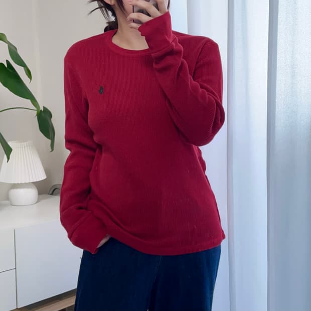 폴로 레드 / 블랙포니 와플니트 [ XL ]