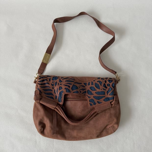 Pre owned 레더 토트 크로스백