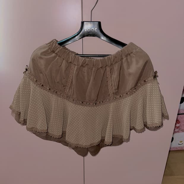 리즈리사 라떼갸루 도트 리본 큐롯스커트