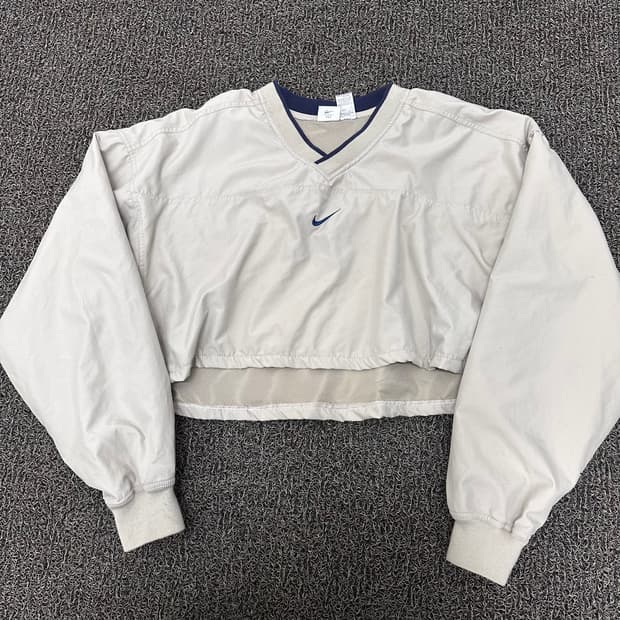 NIKE 나이키 여성 크롭 바람막이 웜업 긴팔티셔츠