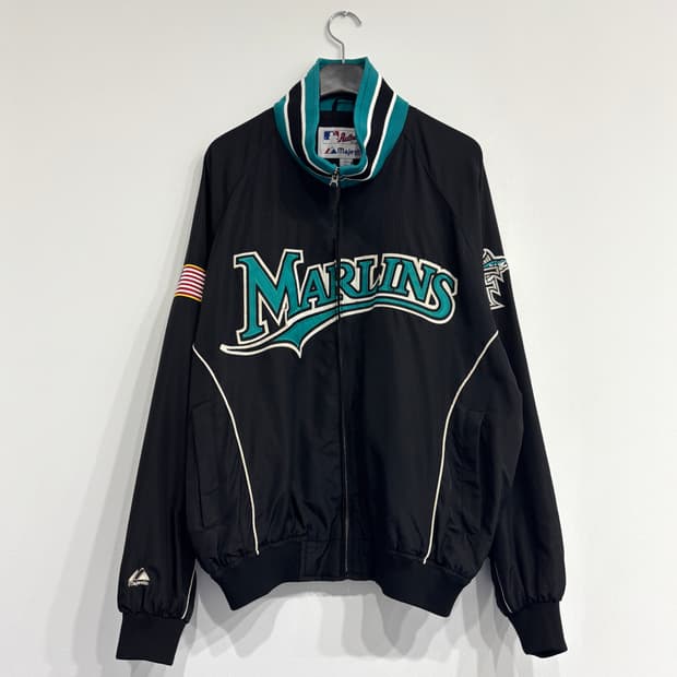 마제스틱 MLB 말린스 블랙 야구 점퍼