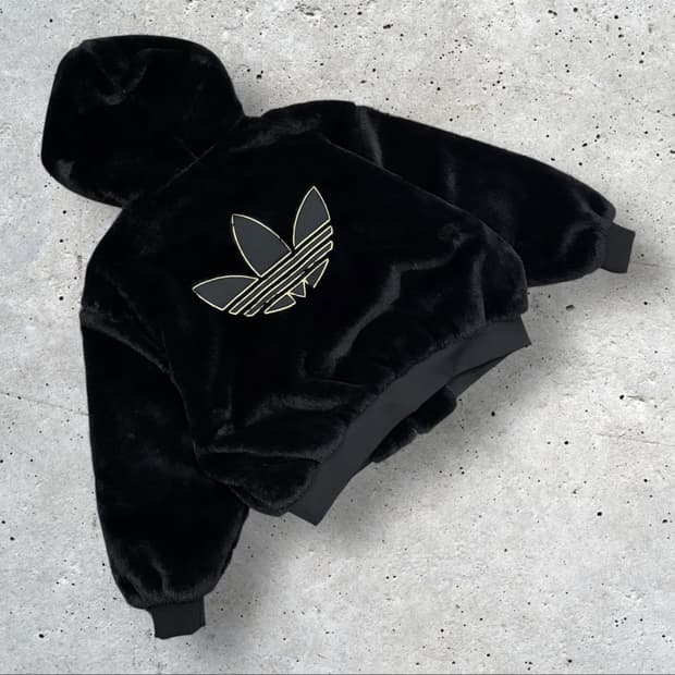 [XS] 아디다스 블랙 퍼 후리스 후드 집업 B640
