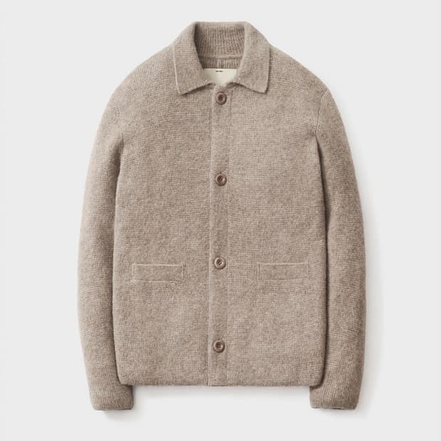 포터리 알파카 폴로 가디건 멜란지 토프 1사이즈