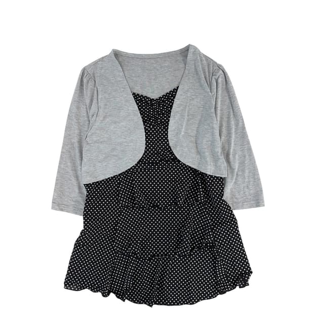 Japanvintage 도트 블라우스 가디건 