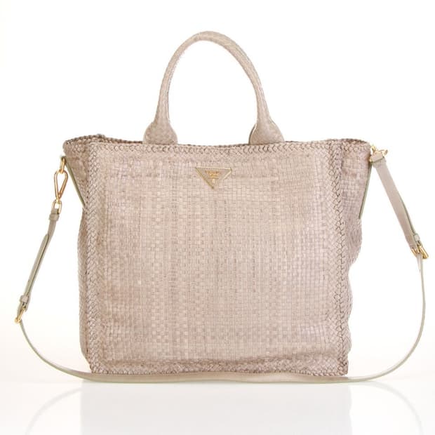 prada madras tote bag