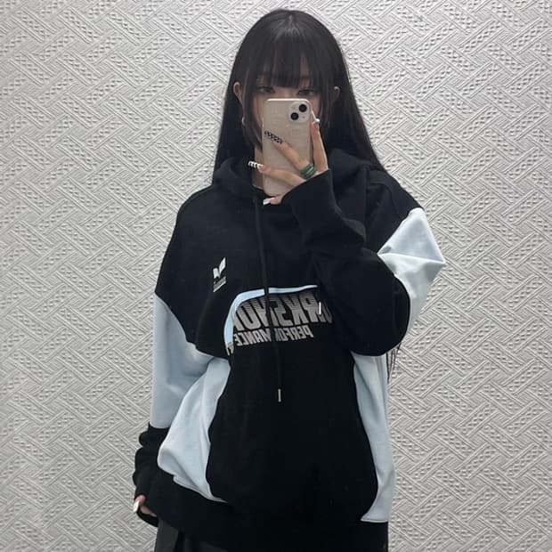 트래블 워크샵 유니폼 콤비네이션 키치 펑크 후드티 L C10230