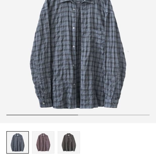 [2]폴리테루 컨트리 체크 셔츠 다이드 블루