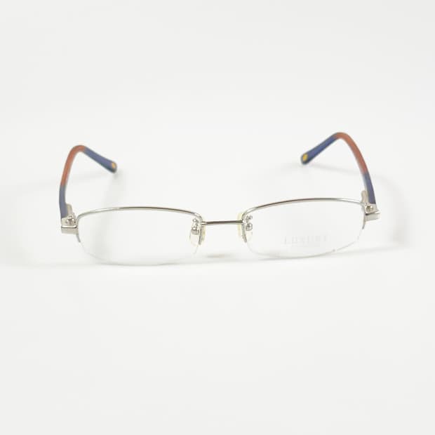 LUXURY EYEWEAR 실버 반무테 스퀘어 메탈 빈티지 안경