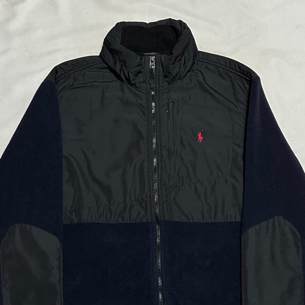 L 폴로랄프로렌 내장 후드 네이비 플리스