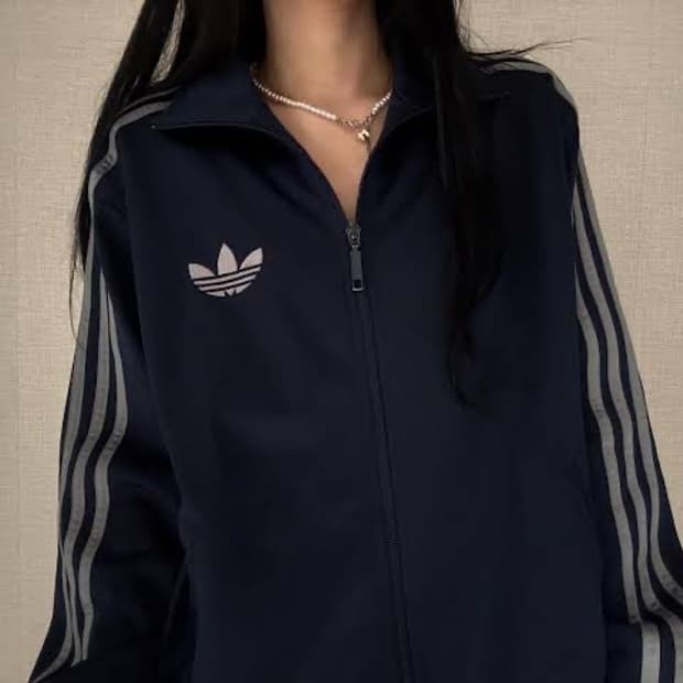 아디다스 네이비 그레이 로고 구파 져지