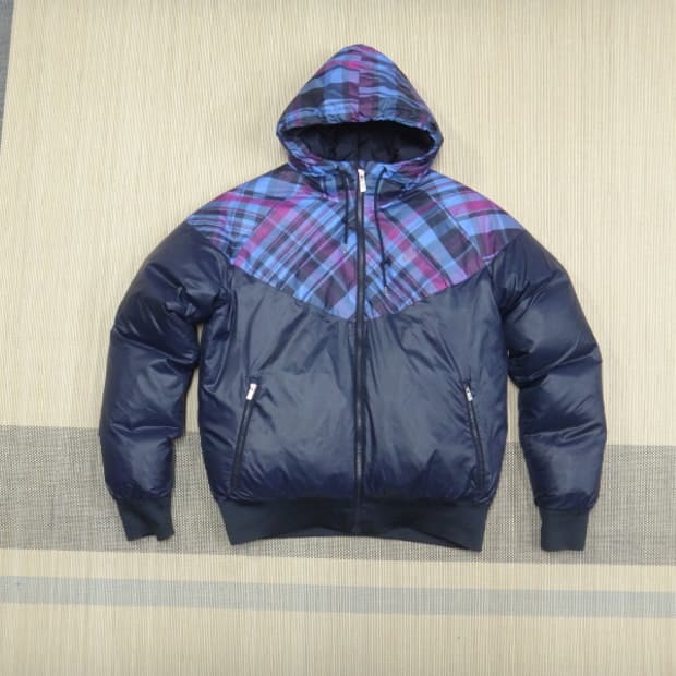 (100) 나이키 NIKE 플레이드 윈드러너 다운 자켓