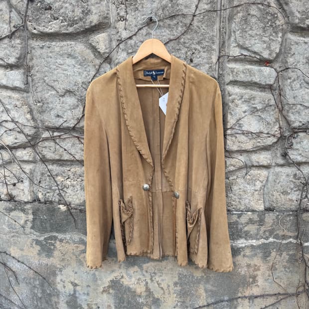80~90s 폴로 랄프로렌 빈티지 스웨이드 웨스턴 가죽 자켓