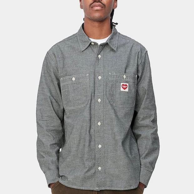 칼하트wip 클링크 하트 샴브레이 셔츠 XL