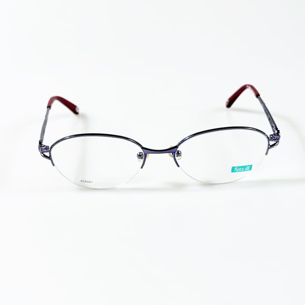 90s FUTIS 바이올렛 오벌 메탈 반무테 빈티지 안경