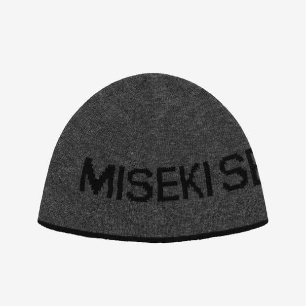 미세키서울 Logo knit beanie CHARCOAL