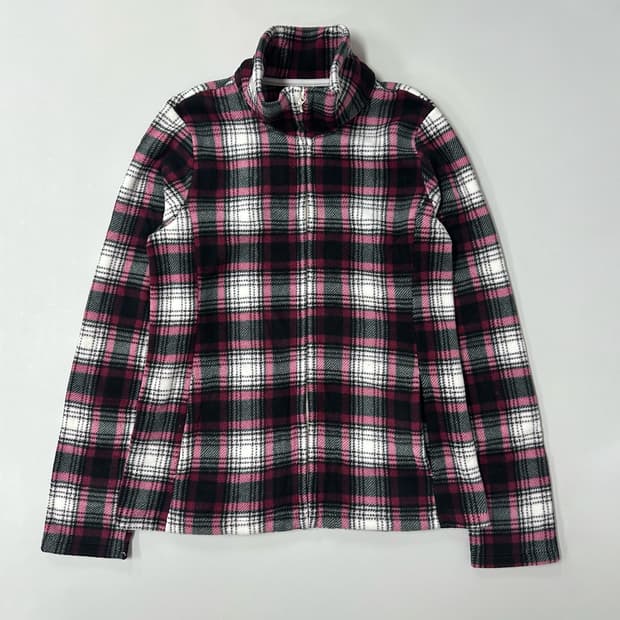 유니클로 체크 후리스 집업