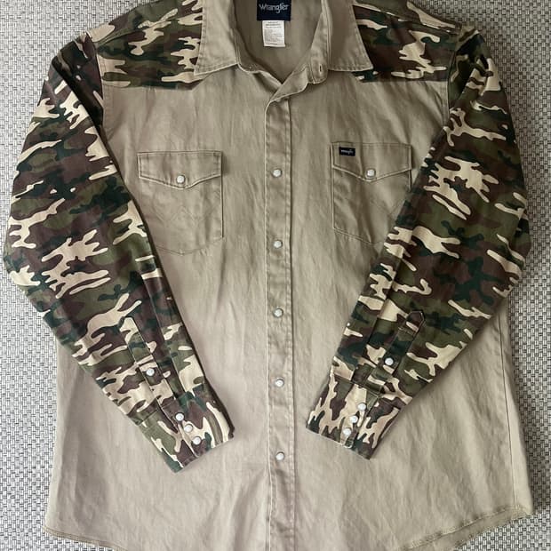 Wrangler 카모 웨스턴 셔츠