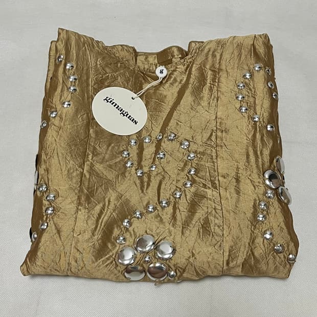 [XS]기마구아스 Claude 스터드 미니 드레스/메탈릭