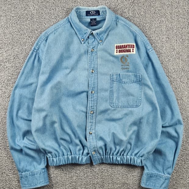 VANTAGE 크롭밴딩 커스텀 데님 셔츠 ( XL ) / 11635