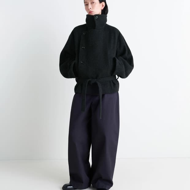 르메르 숏 알파카 배쓰로브 코트 블랙 32 새상품