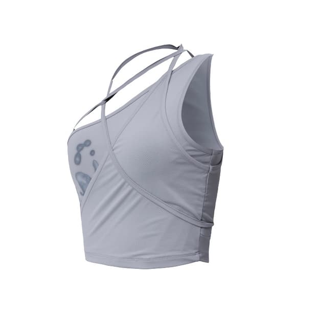 오호스 ojos Overlap One-Shoulder Top / Grey