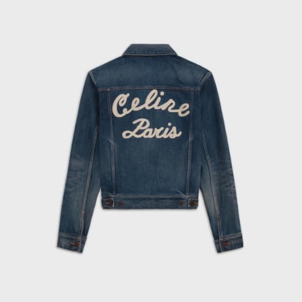 셀린느 데님 트러커 로고 자켓 M
