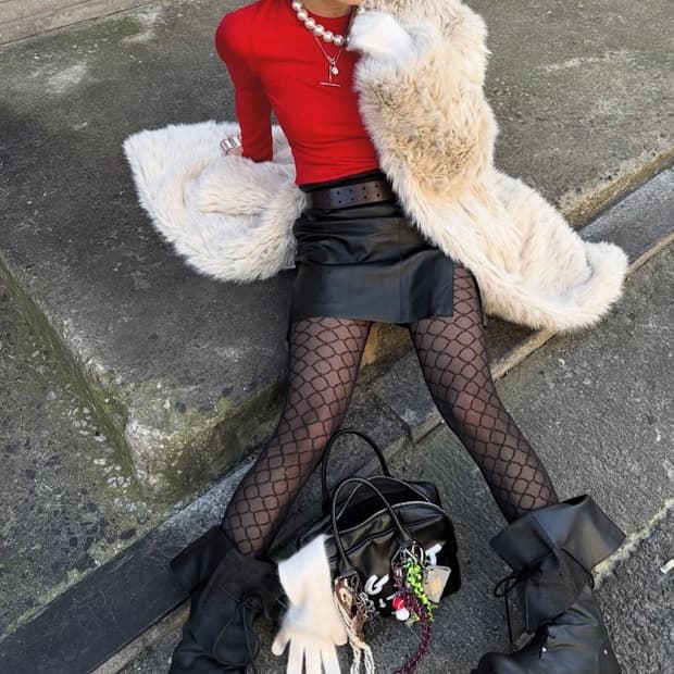 네거티브쓰리 레이스업 폴디드 롱부츠 블랙 240