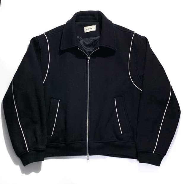 키뮤어 울 바시티 블루종 자켓