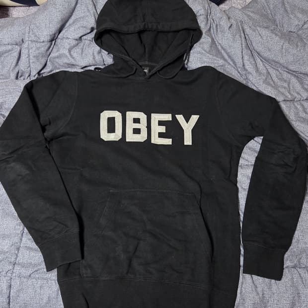 오베이 블랙 후드티 M