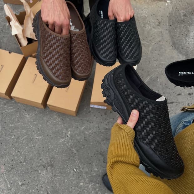 [275] 머렐 1trl moab2 우븐 슬라이드 레더 블랙